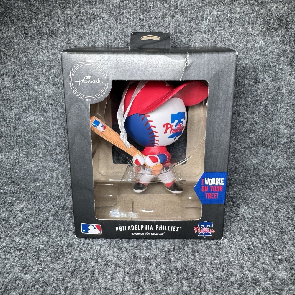 Hallmark Philadelphia Phillies Christmas Tree Ornament Bobble Head Wobbles NEW